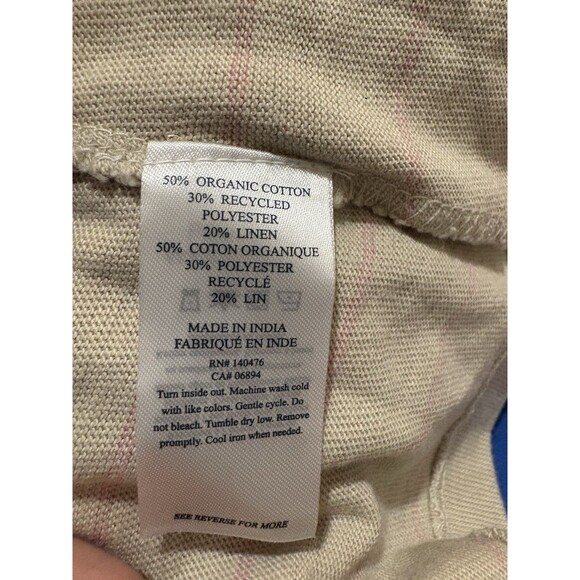 Faherty Size S Whisper Organic Cotton Blend Tank Beige Pink Stripe NWT - Picture 6 of 8